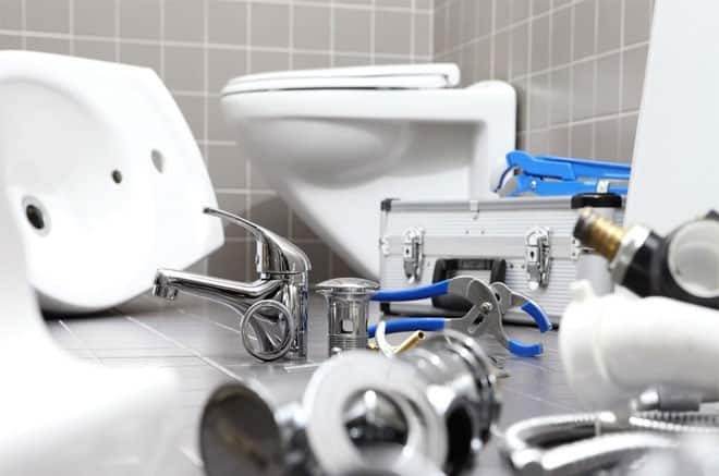 Plumber Tools And Equipment In The Bathroom — Mannix Plumbing In QLD